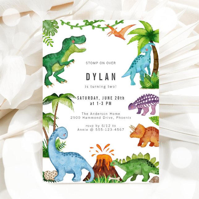 Dinosaur Barnkalas Inbjudan (Skapare uppladdad)