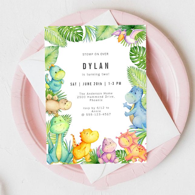 Dinosaur Barnkalas Inbjudan (Skapare uppladdad)