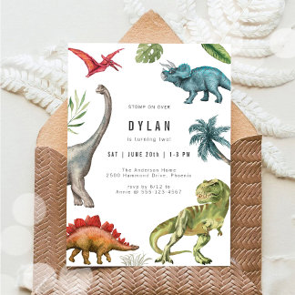 Dinosaur Barnkalas Inbjudan