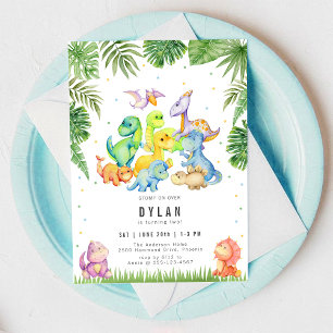 Dinosaur Barnkalas Inbjudan