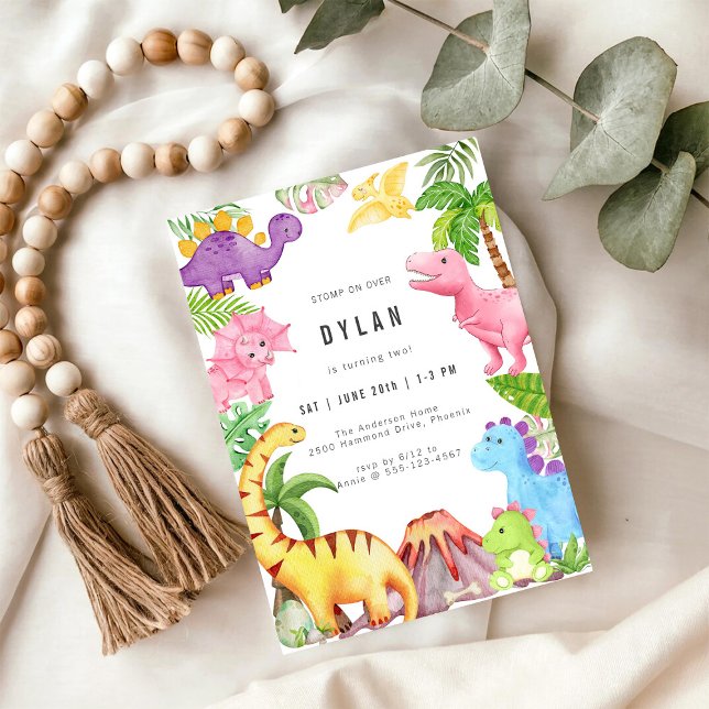 Dinosaur Barnkalas Inbjudan (Skapare uppladdad)