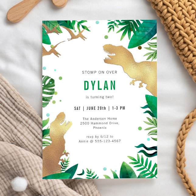 Dinosaur Barnkalas Inbjudan (Skapare uppladdad)