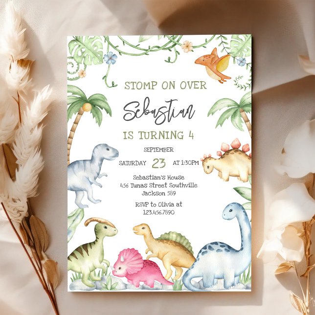 Dinosaur Barnkalas Inbjudan (Skapare uppladdad)