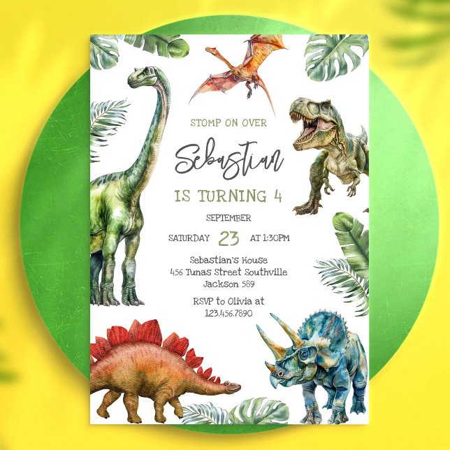 Dinosaur Barnkalas Inbjudan (Skapare uppladdad)