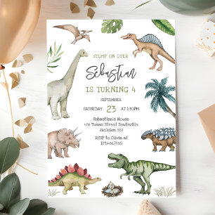 Dinosaur Barnkalas Inbjudan