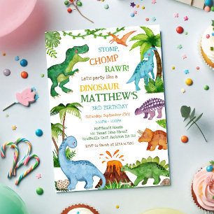 Dinosaur Barnkalas Inbjudan