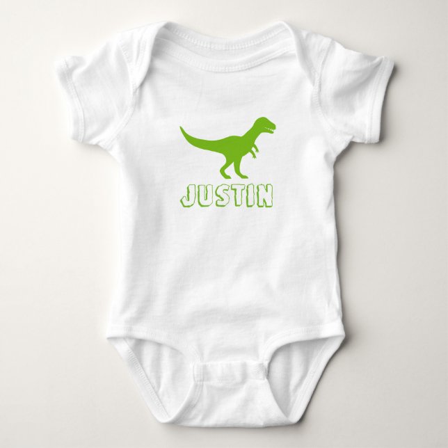Dinosaur-barnkläder personlig med barn namn t shirt (Framsida)