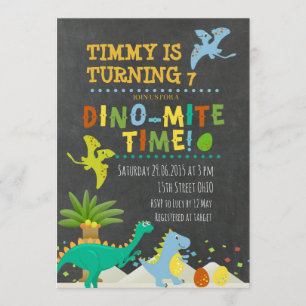 Dinosaur Barns födelsedag inbjudan