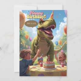 Dinosaur barns födelsedag kort