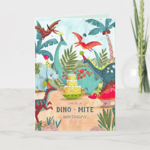 Dinosaur barns födelsedag kort