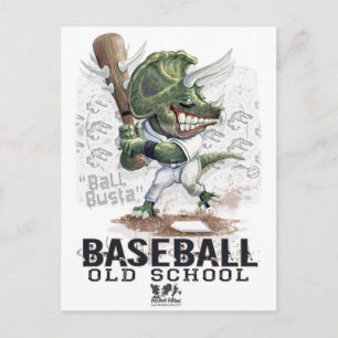 Dinosaur Baseball Boll Busta-växel Vykort