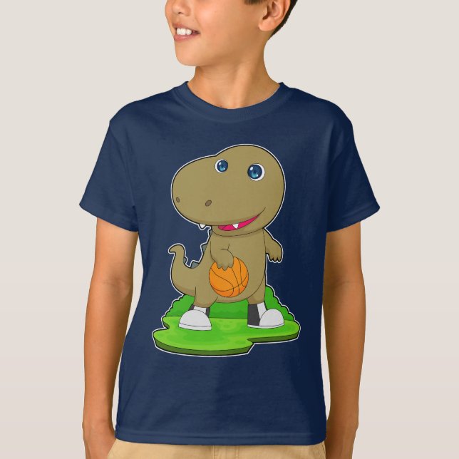 Dinosaur Basketball-spelare Basketball T Shirt (Framsida)