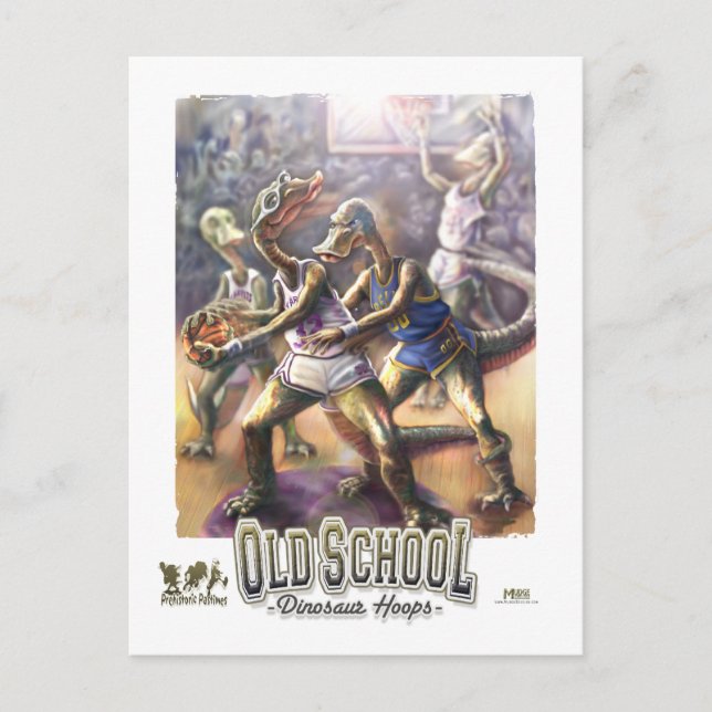 Dinosaur Basketball Vykort (Framsida)