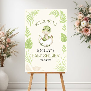 Dinosaur Bebis Shower Välkomstskylt Poster