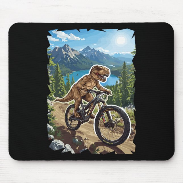 Dinosaur Berg Cyklar Genom Skog Stig  Musmatta (Framsidan)
