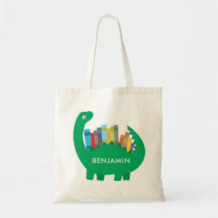 Dinosaur Bibliotek Bok Tote Bag Tygkasse