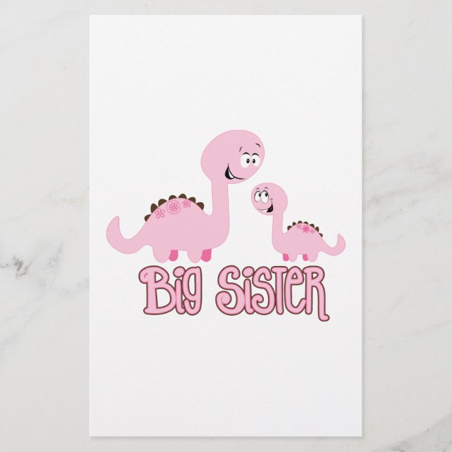 Dinosaur Big Sister Brevpapper (Framsida)