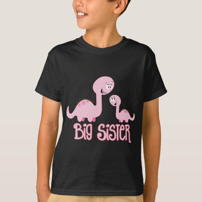 Dinosaur Big Sister T Shirt (Framsida)