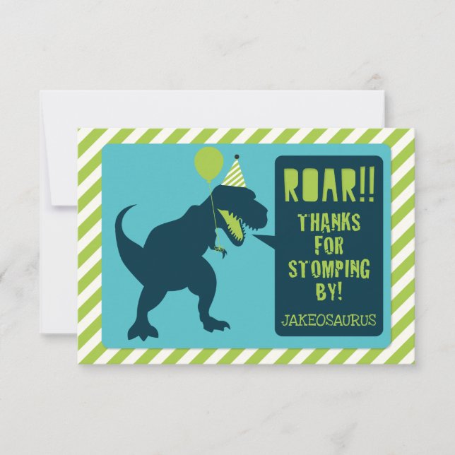 Dinosaur Birdday Tack-kort Tack Kort (Framsida)