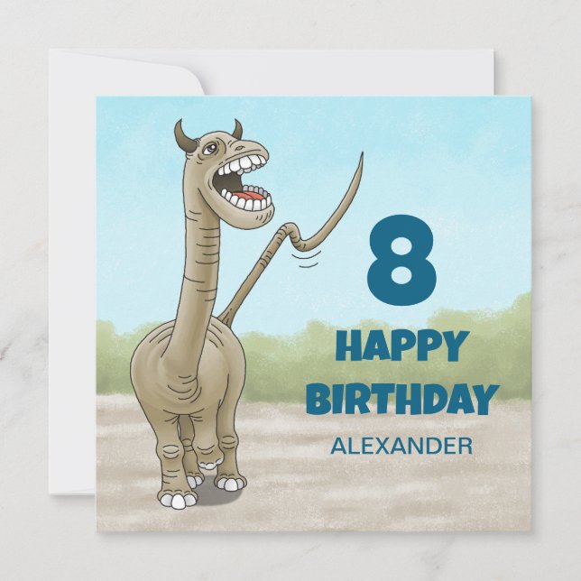 Dinosaur Birthday År Kort (Framsida)