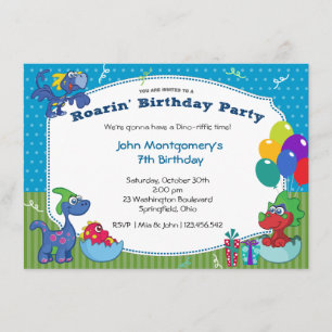 Dinosaur Birthday Bash Costume Party Inbjudningar