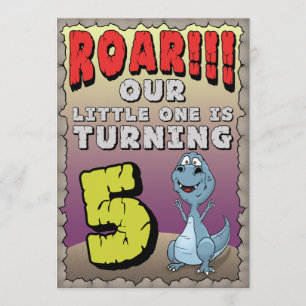 Dinosaur Birthday bjudande 5 år gammal Inbjudningar