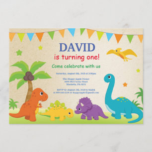 Dinosaur Birthday bjudande Dino Party Inbjudningar