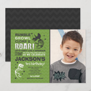 Dinosaur Birthday bjudande Dinosaur Fossil Party Inbjudningar