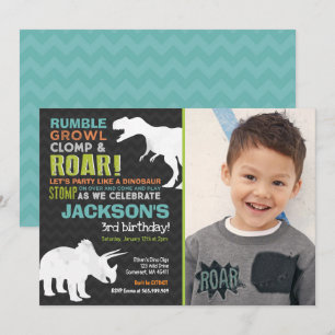 Dinosaur Birthday bjudande Dinosaur Fossil Party Inbjudningar