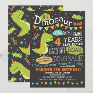 Dinosaur Birthday bjudande Dinosaur Roar Party Inbjudningar