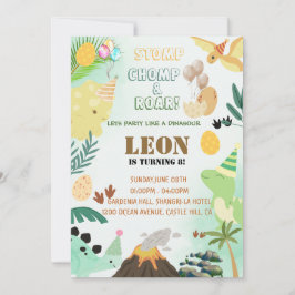 Dinosaur Birthday bjudande - Editable Kid Party Inbjudningar