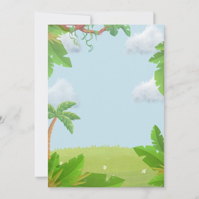 Dinosaur Birthday bjudande in till andra födelseda Inbjudningar (Baksida)