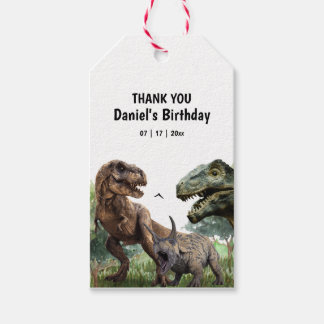 Dinosaur Birthday bjudande, t Rex Dino Birthday Presentetikett