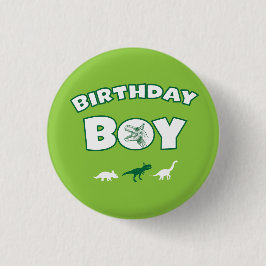 Dinosaur Birthday Boy Button Knapp
