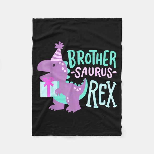 Dinosaur Birthday Brother Saurus T Rex Family Matc Fleecefilt (Framsidan)