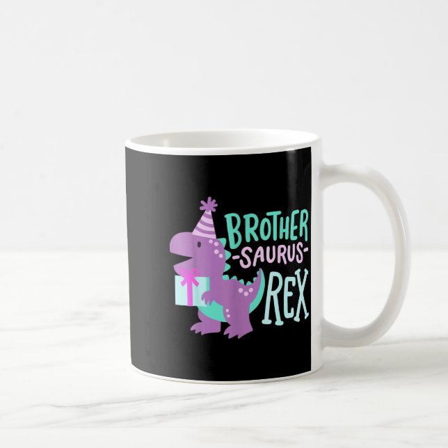 Dinosaur Birthday Brother Saurus T Rex Family Matc Kaffemugg (Höger)