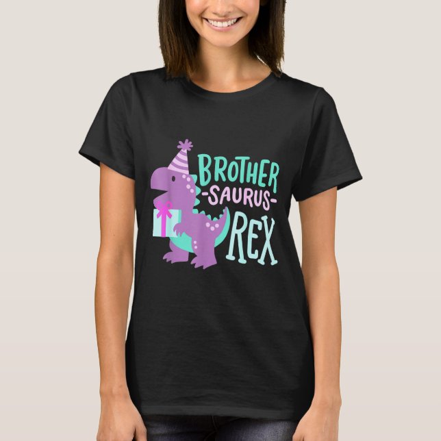 Dinosaur Birthday Brother Saurus T Rex Family Matc T Shirt (Framsida)