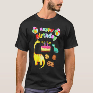 Dinosaur Birthday cake and Cookies T Shirt