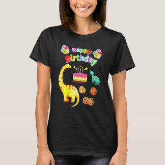 Dinosaur Birthday cake and Cookies T Shirt