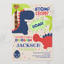 Dinosaur Birthday Call for a Boy Inbjudningar