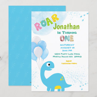 Dinosaur Birthday Call for a Boy Inbjudningar