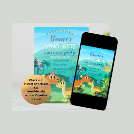 Dinosaur Birthday Call for children Inbjudningar