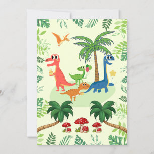Dinosaur Birthday Call T REX Birthday Card Inbjudningar