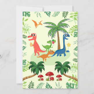 Dinosaur Birthday Call T REX Birthday Card Inbjudningar