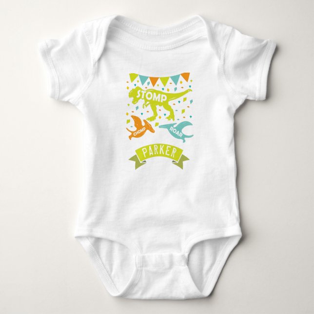 Dinosaur Birthday Colorful T Shirt (Framsida)