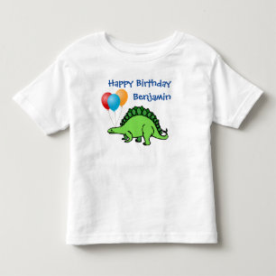 Dinosaur Birthday Cute Balloons Little Boy Namn T Shirt