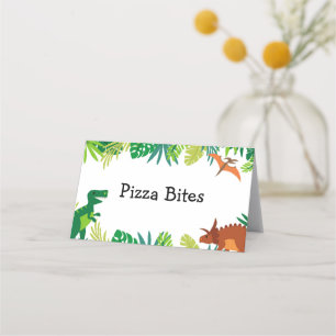 Dinosaur Birthday Food Tält Place Placeringskort