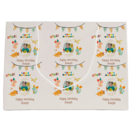 Dinosaur Birthday Gift Bag - Anpassat namn och fot