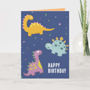 Dinosaur Birthday-hälsningskort Kort