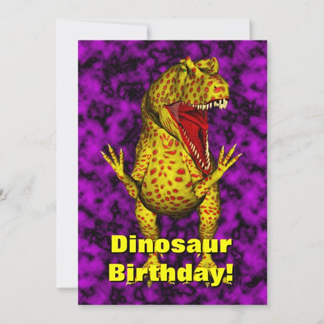 Dinosaur Birthday Inbjudan (Framsida)
